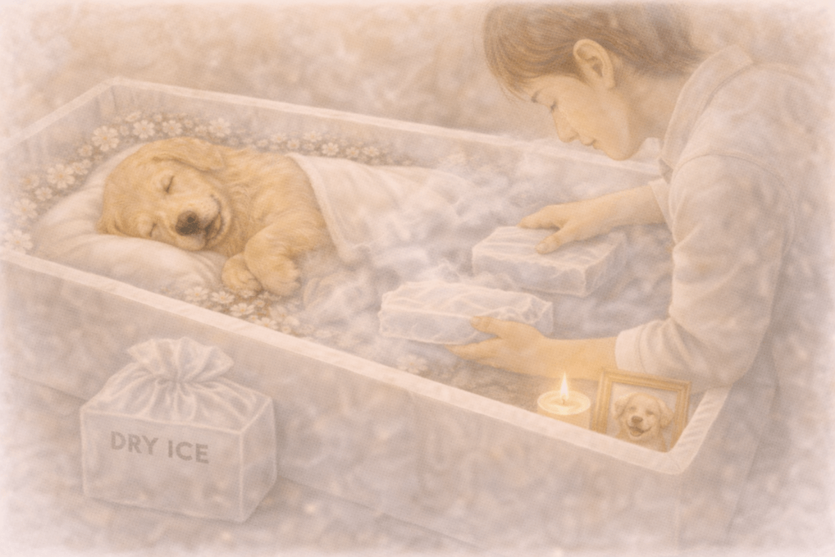 犬　亡くなった　ドライアイス