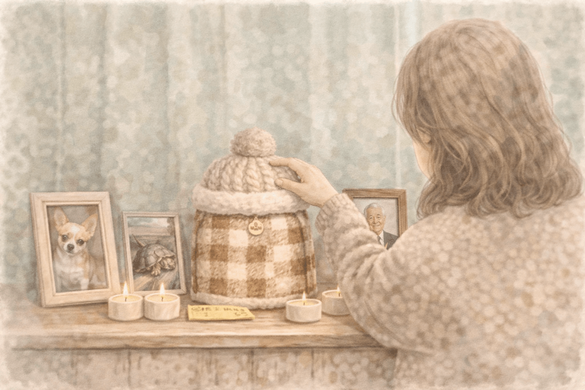 ペットの骨壺と骨壺カバーを変える飼い主