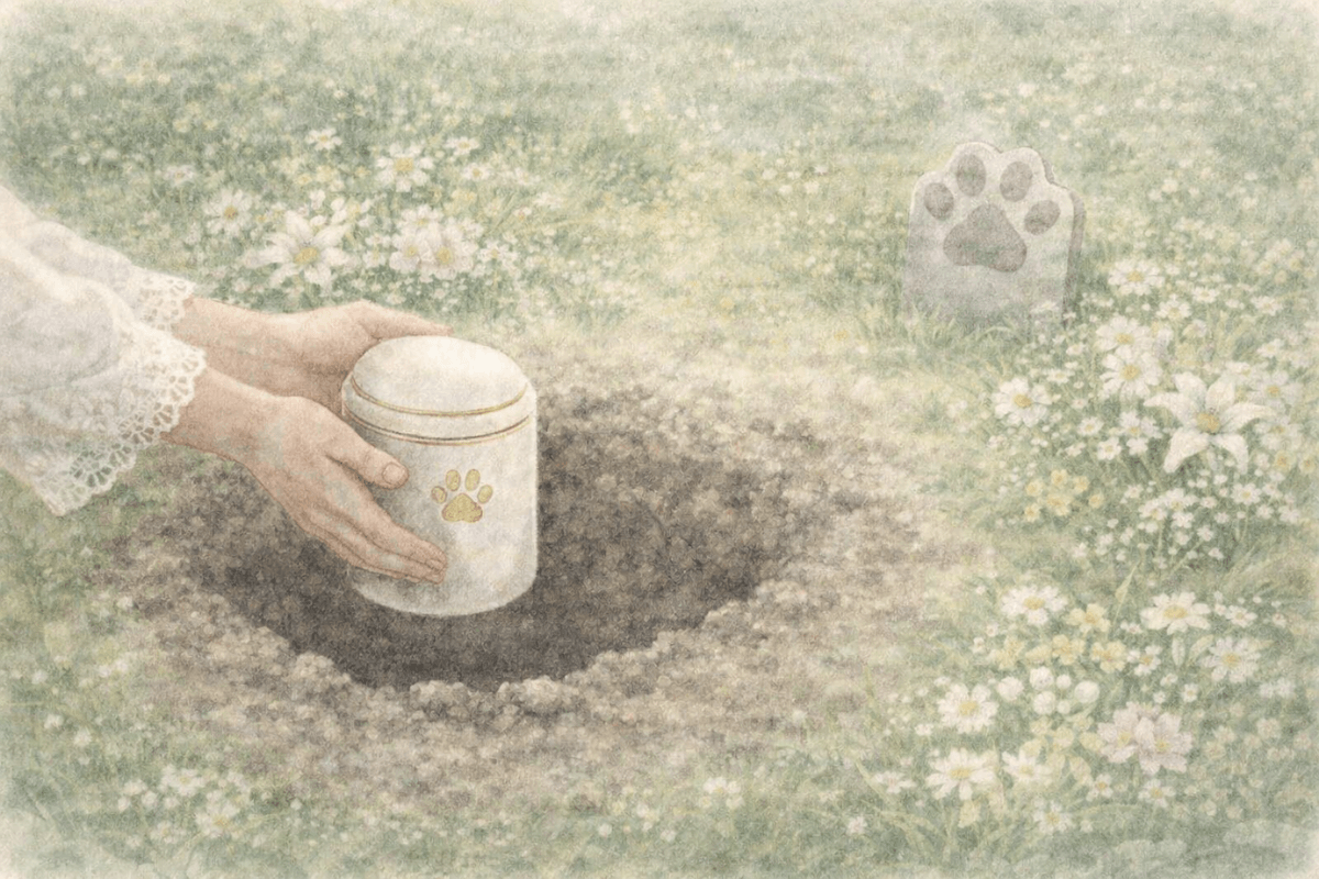 ペットの遺骨、庭に埋葬