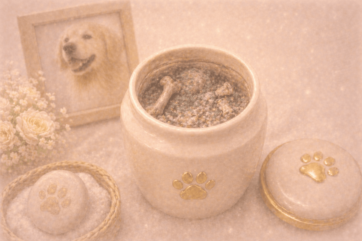 カビが生えたペットの遺骨